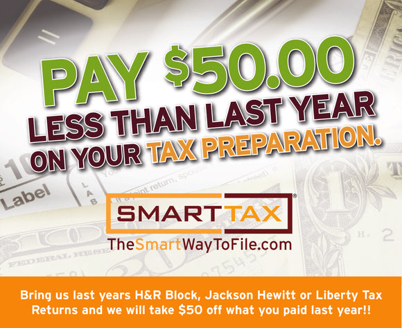 $50 OFF Direct Mail Postcard 6.5x8